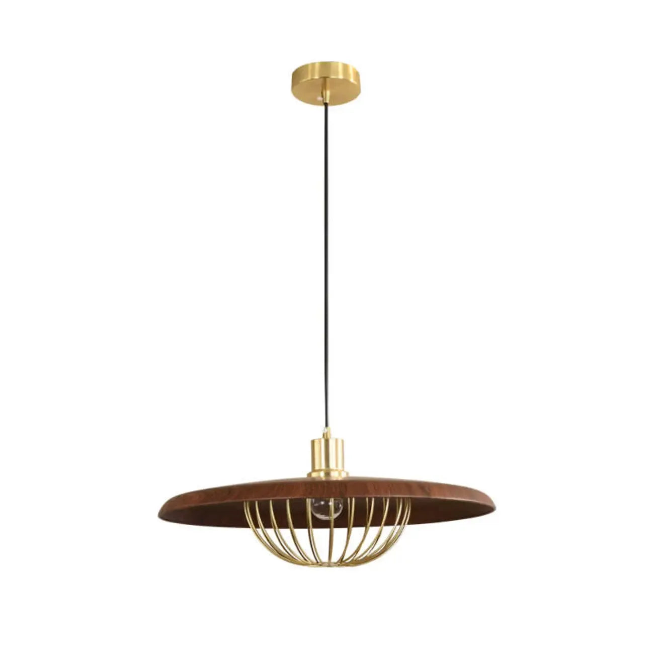 Suspension ronde dorée élégante pour intérieur