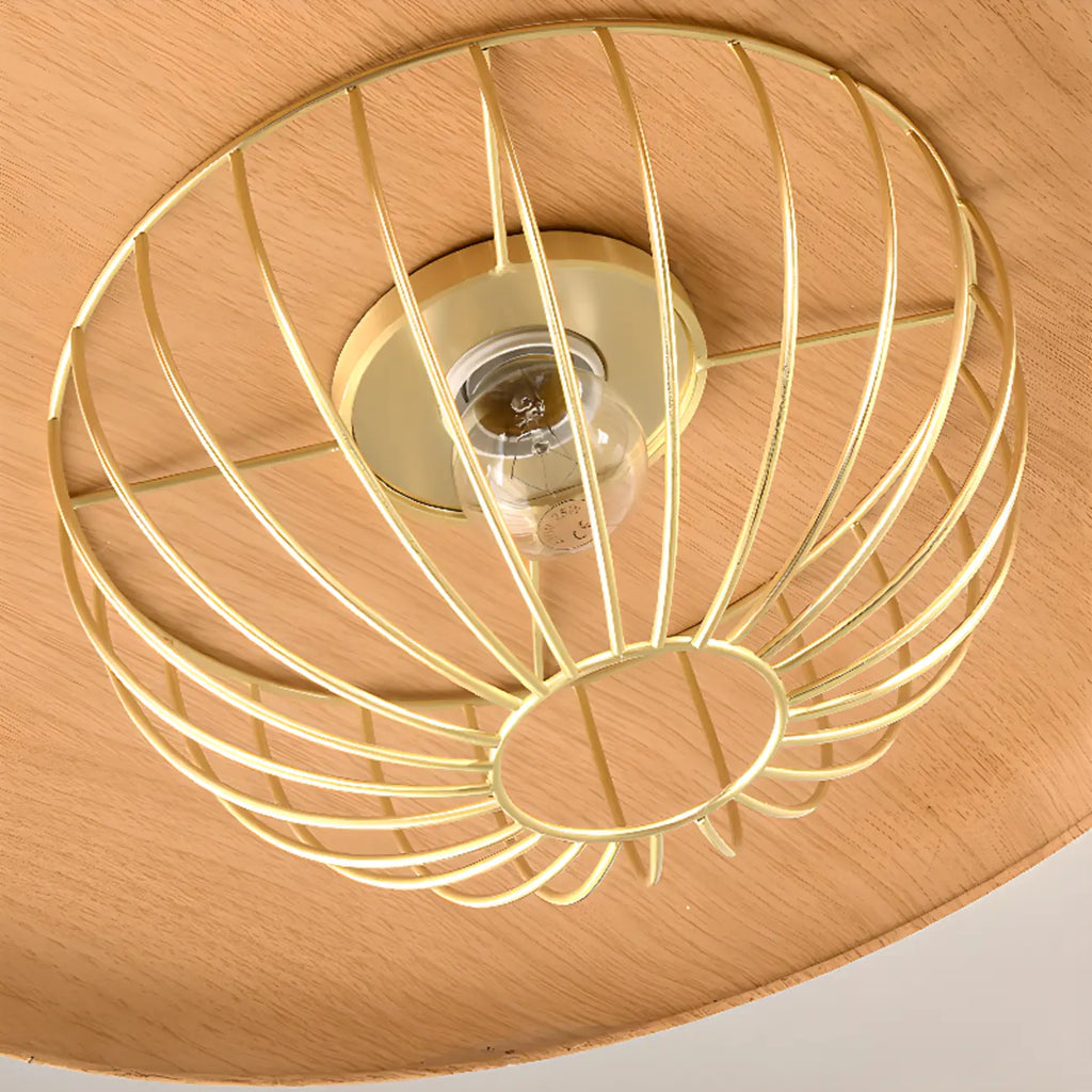 Suspension ronde dorée élégante pour intérieur