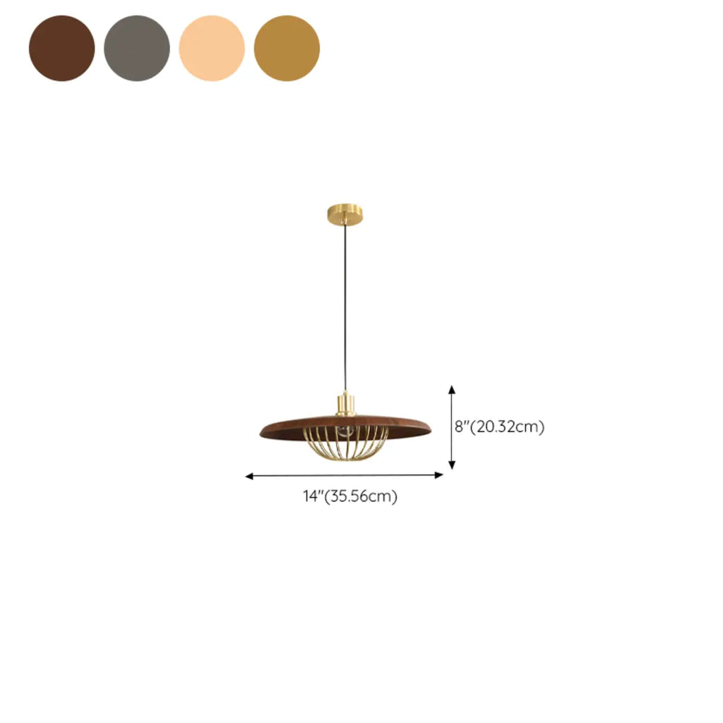 Suspension ronde dorée élégante pour intérieur