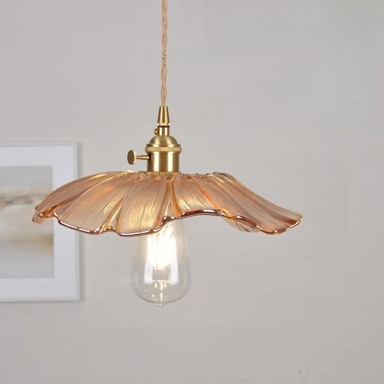 Suspension élégante en forme de fleur de verre pour intérieur, réglable