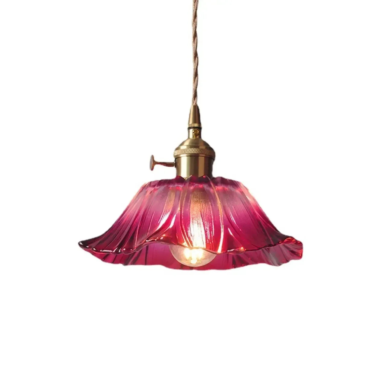 Suspension élégante en forme de fleur de verre pour intérieur, réglable