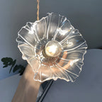 Suspension élégante en forme de fleur de verre pour intérieur, réglable