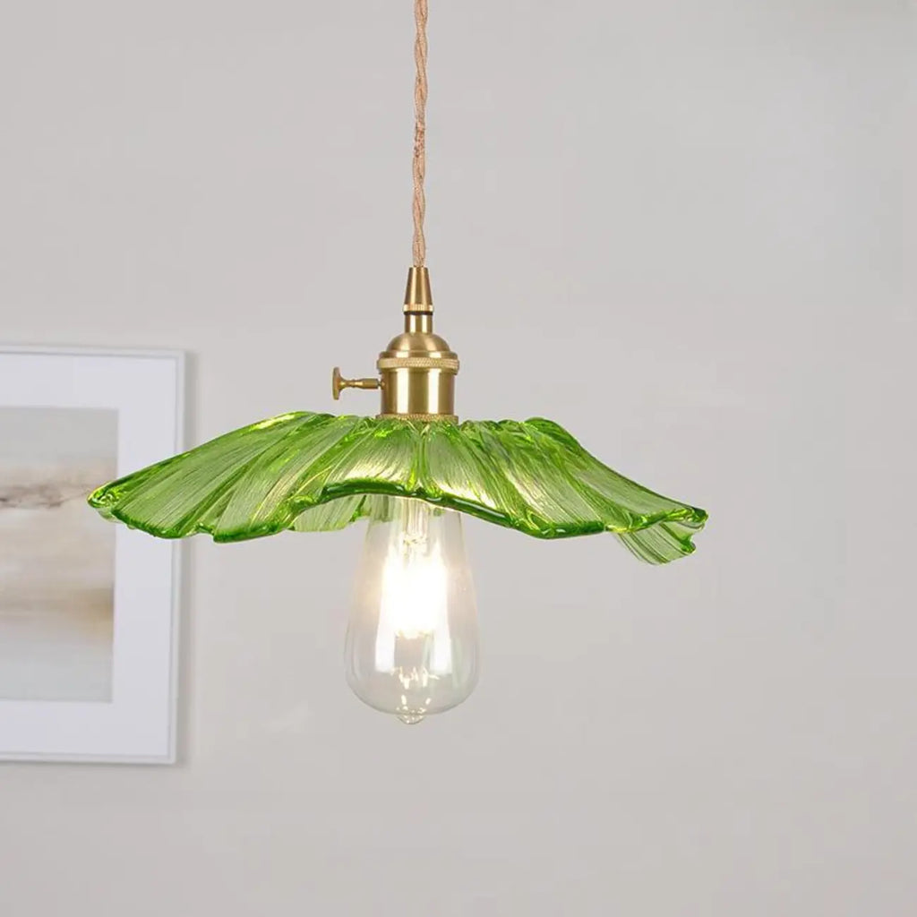 Suspension élégante en forme de fleur de verre pour intérieur, réglable