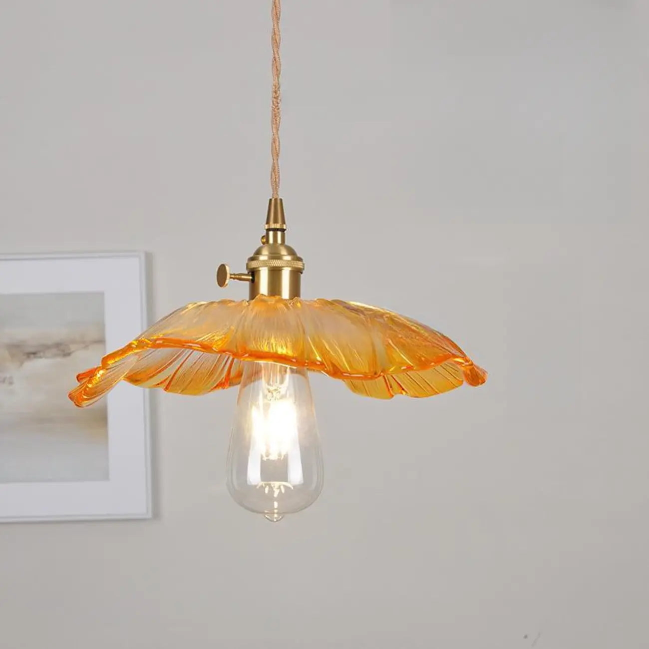 Suspension élégante en forme de fleur de verre pour intérieur, réglable