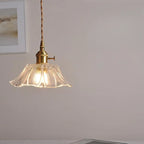 Suspension élégante en forme de fleur de verre pour intérieur, réglable