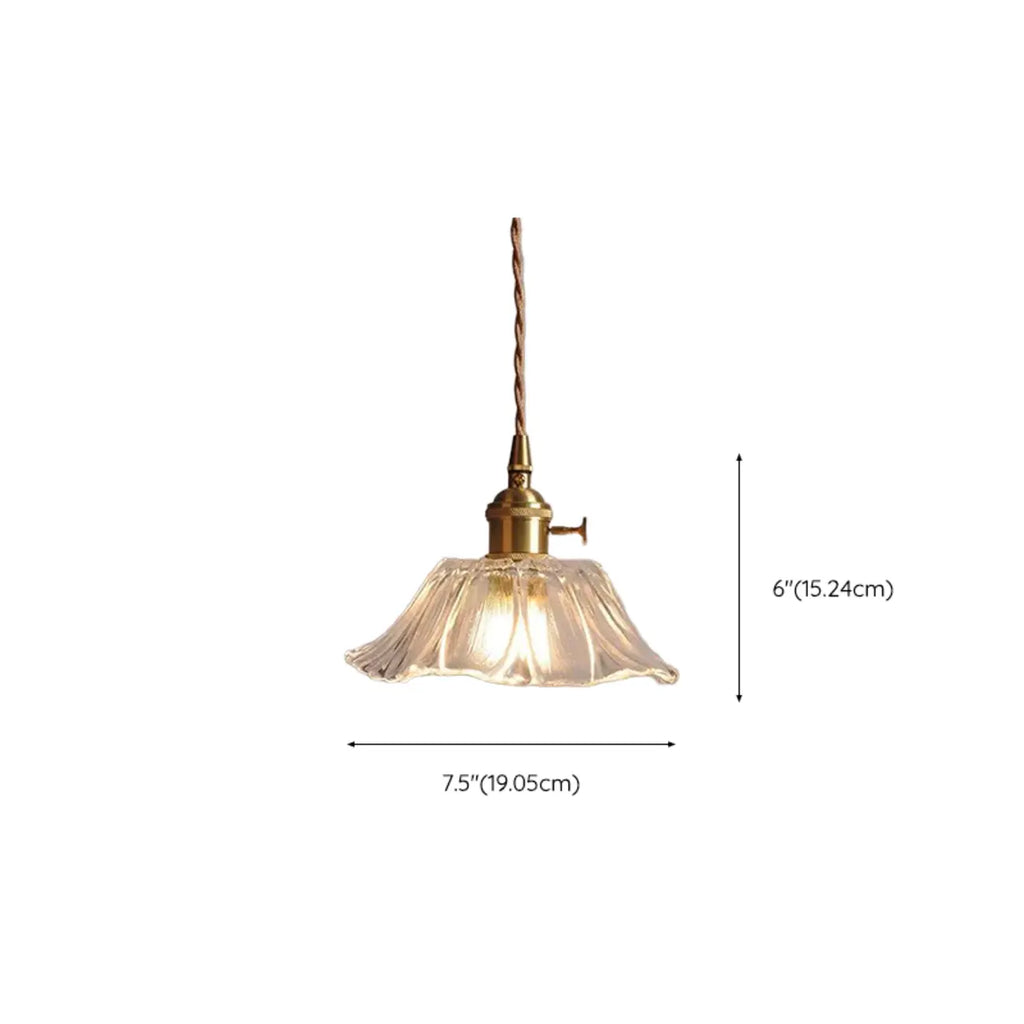 Suspension élégante en forme de fleur de verre pour intérieur, réglable