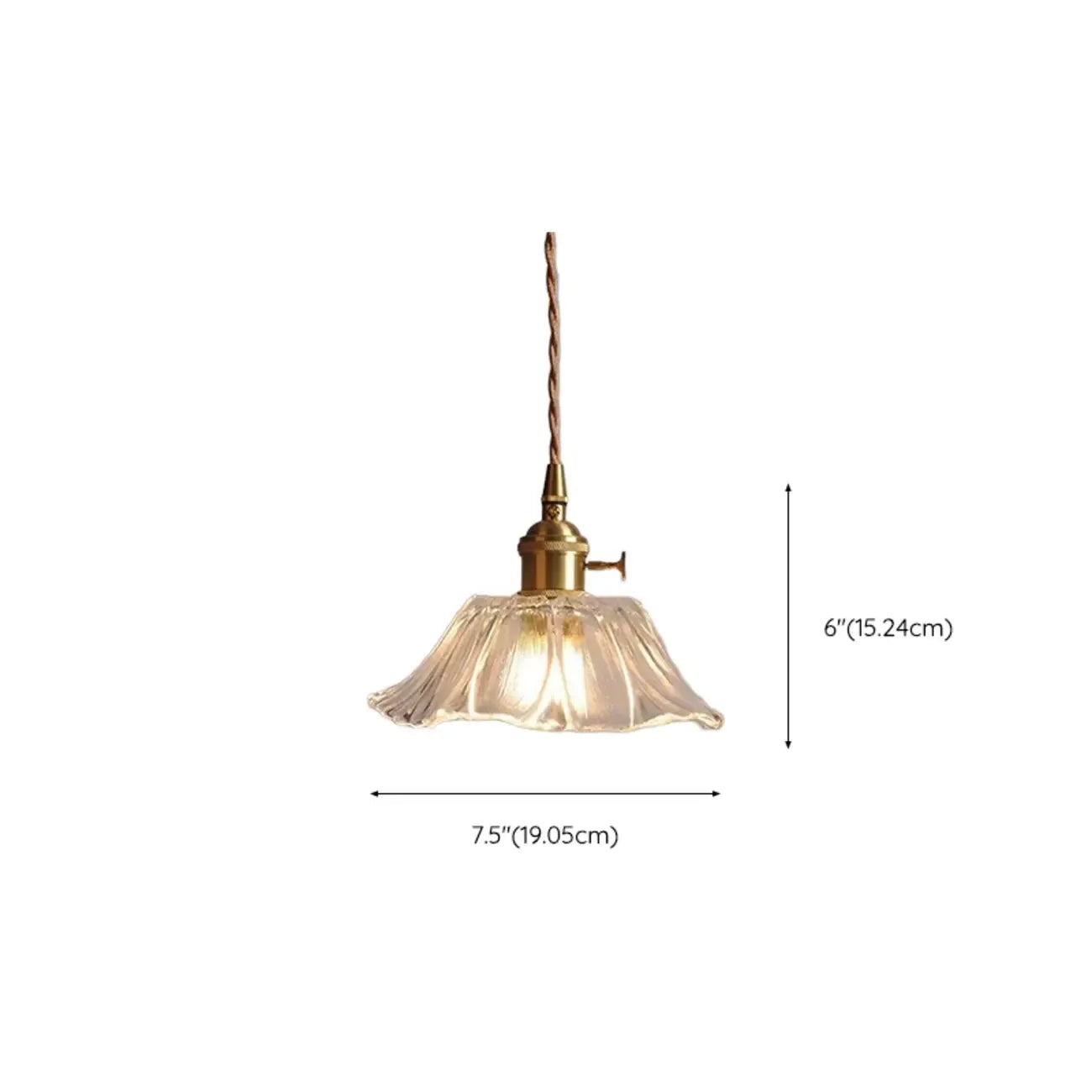 Suspension élégante en forme de fleur de verre pour intérieur, réglable