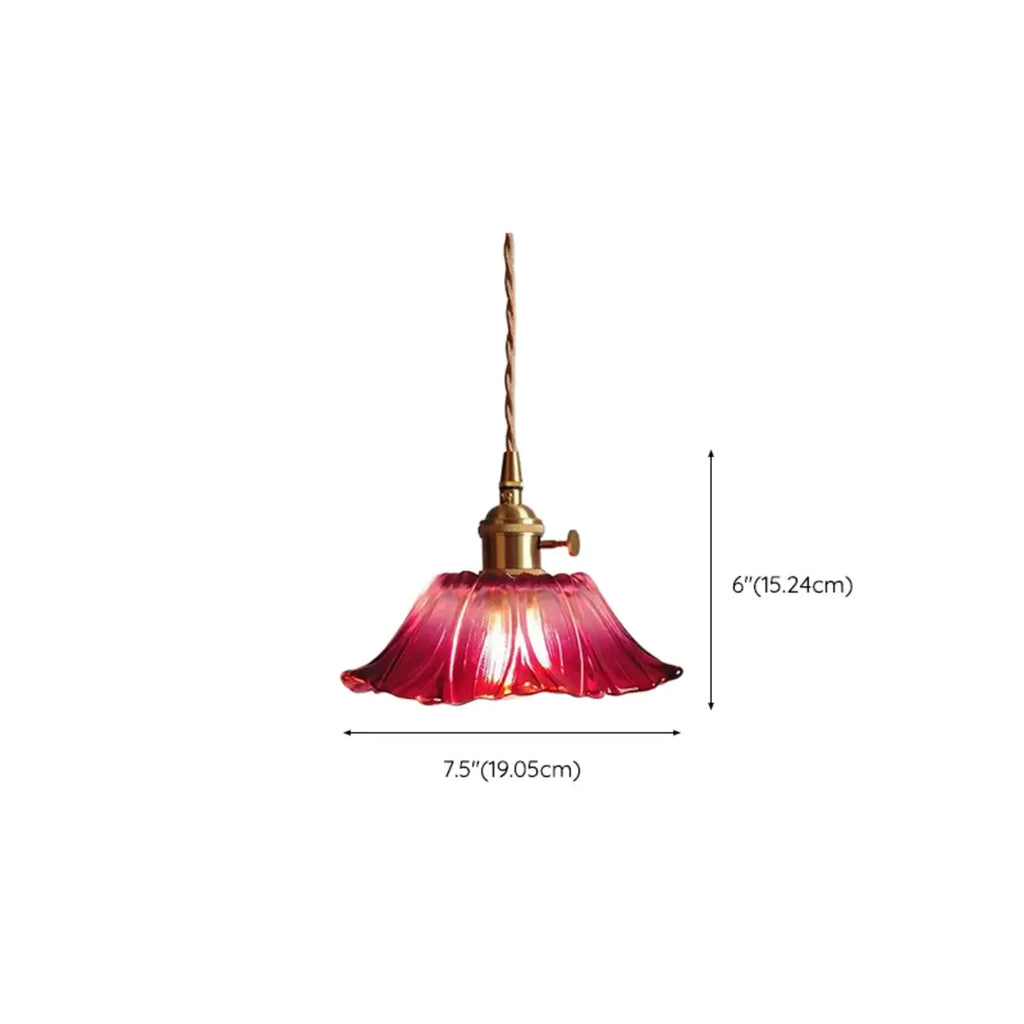 Suspension élégante en forme de fleur de verre pour intérieur, réglable