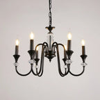 Lustre industriel en verre noir de type candélabre, 3 à 10 lumières