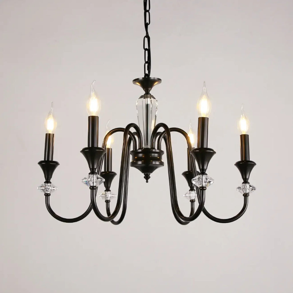 Lustre industriel en verre noir de type candélabre, 3 à 10 lumières