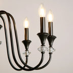 Lustre industriel en verre noir de type candélabre, 3 à 10 lumières