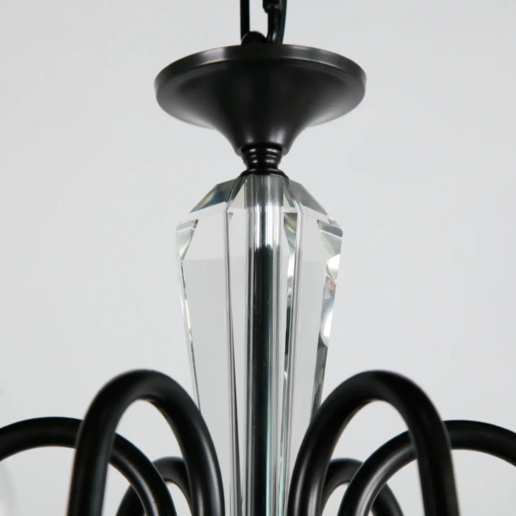 Lustre industriel en verre noir de type candélabre, 3 à 10 lumières