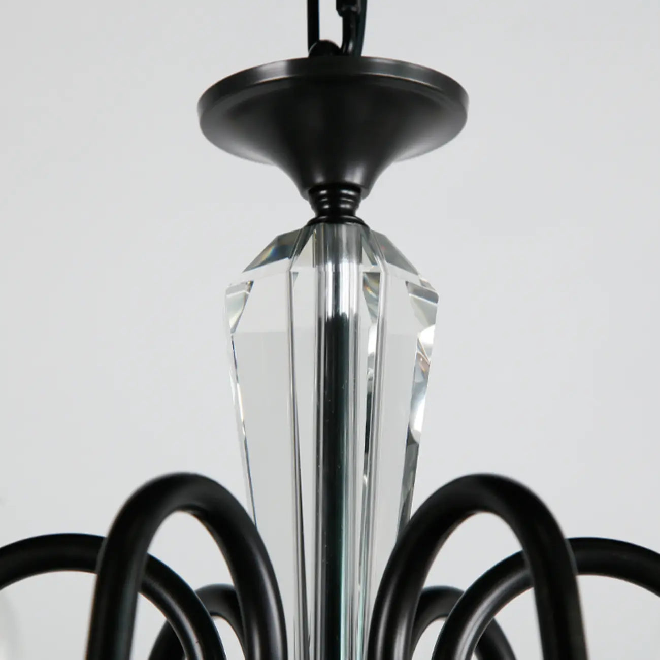 Lustre industriel en verre noir de type candélabre, 3 à 10 lumières