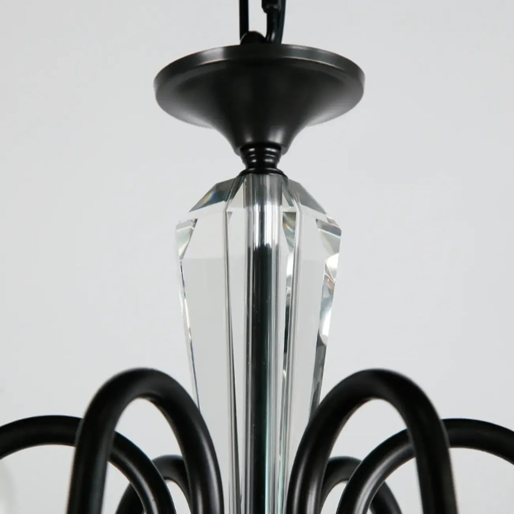 Lustre industriel en verre noir de type candélabre, 3 à 10 lumières