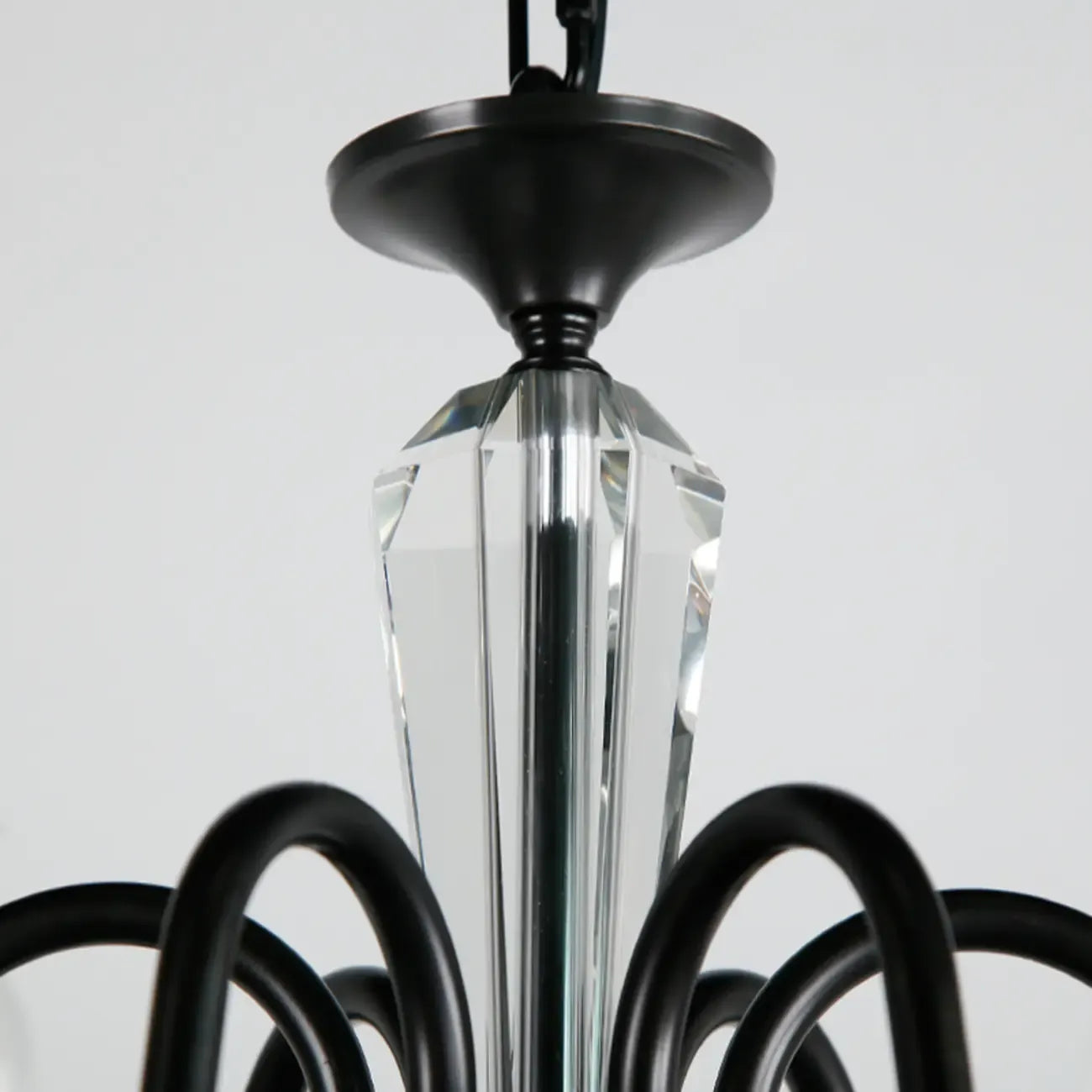 Lustre industriel en verre noir de type candélabre, 3 à 10 lumières