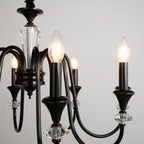 Lustre industriel en verre noir de type candélabre, 3 à 10 lumières