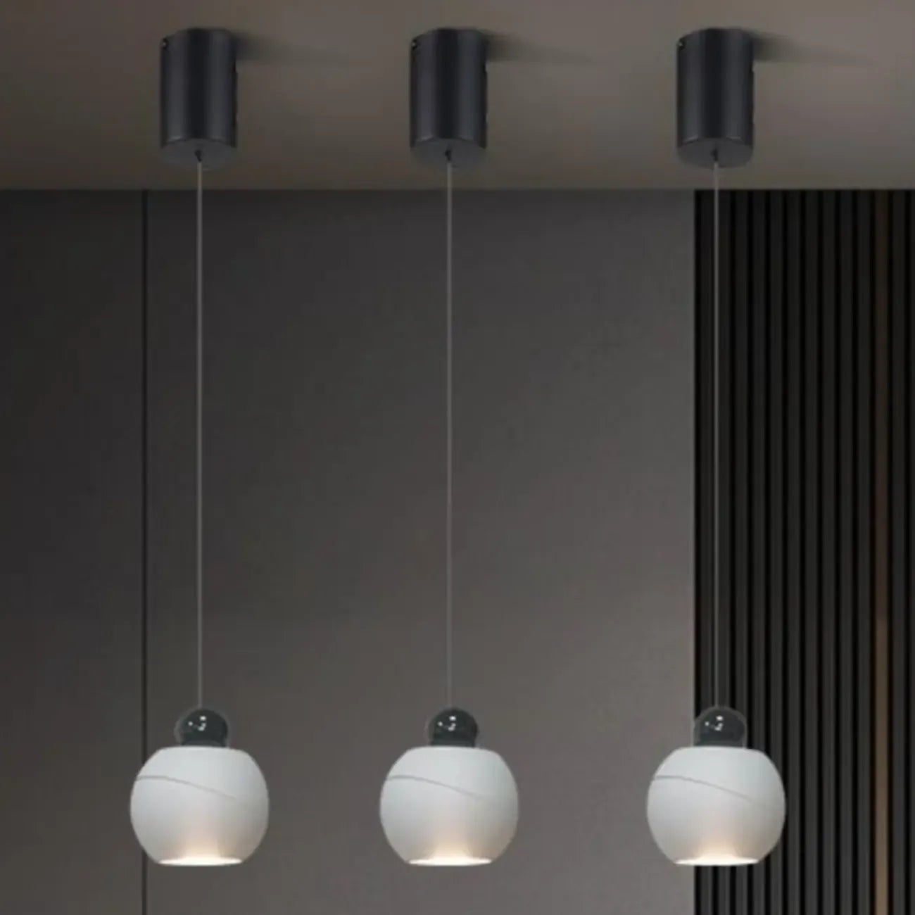 Suspension moderne en verre avec LED pour chambre à coucher