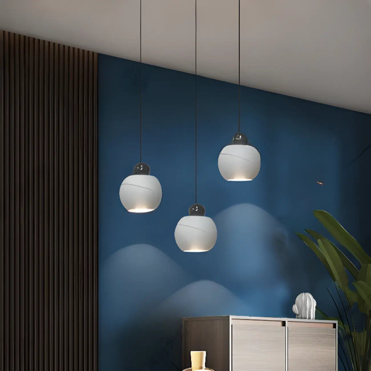 Suspension moderne en verre avec LED pour chambre à coucher