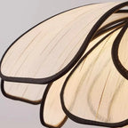 Lampada a sospensione da cucina regolabile in tessuto beige a motivi geometrici