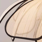 Lampada a sospensione da cucina regolabile in tessuto beige a motivi geometrici