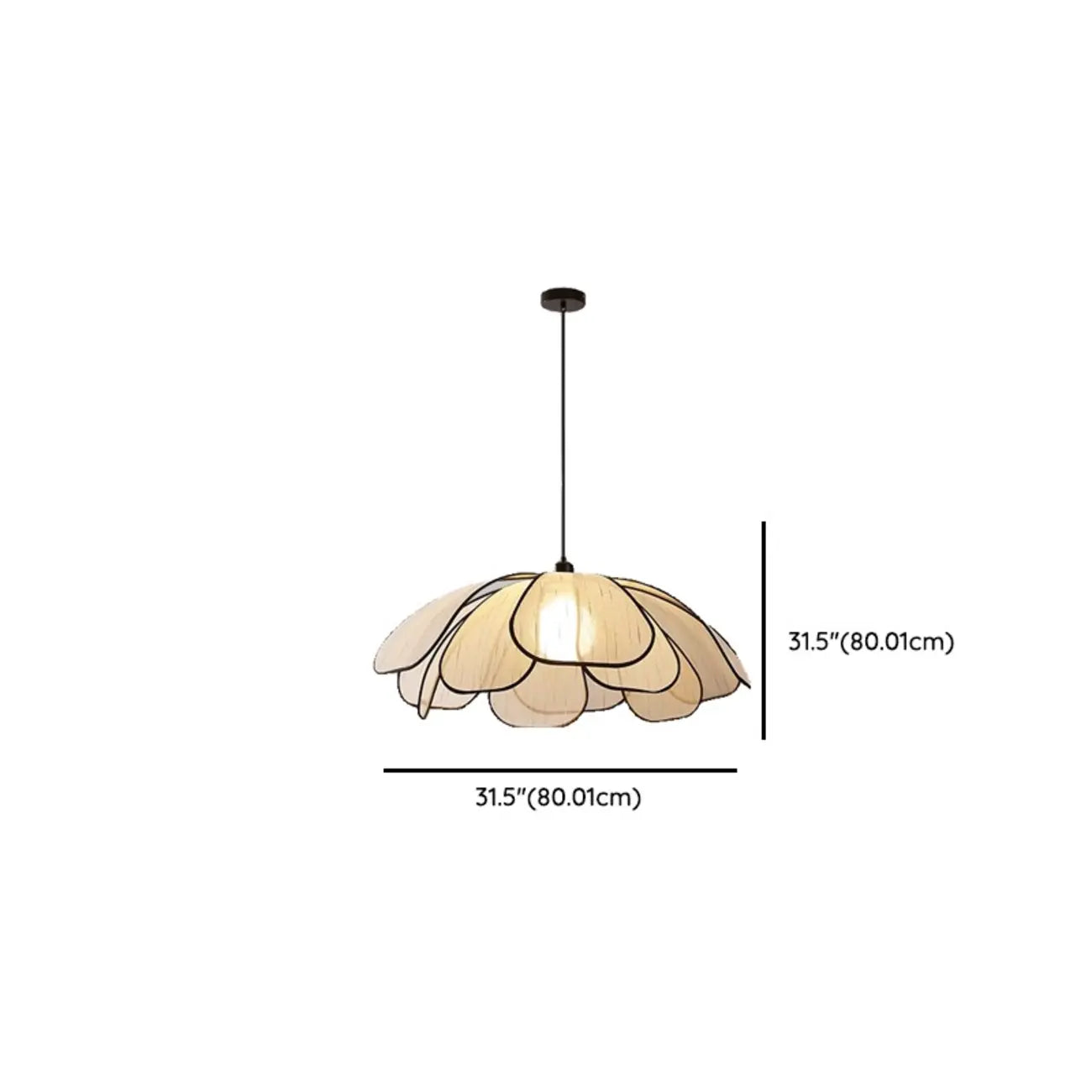 Lampada a sospensione da cucina regolabile in tessuto beige a motivi geometrici