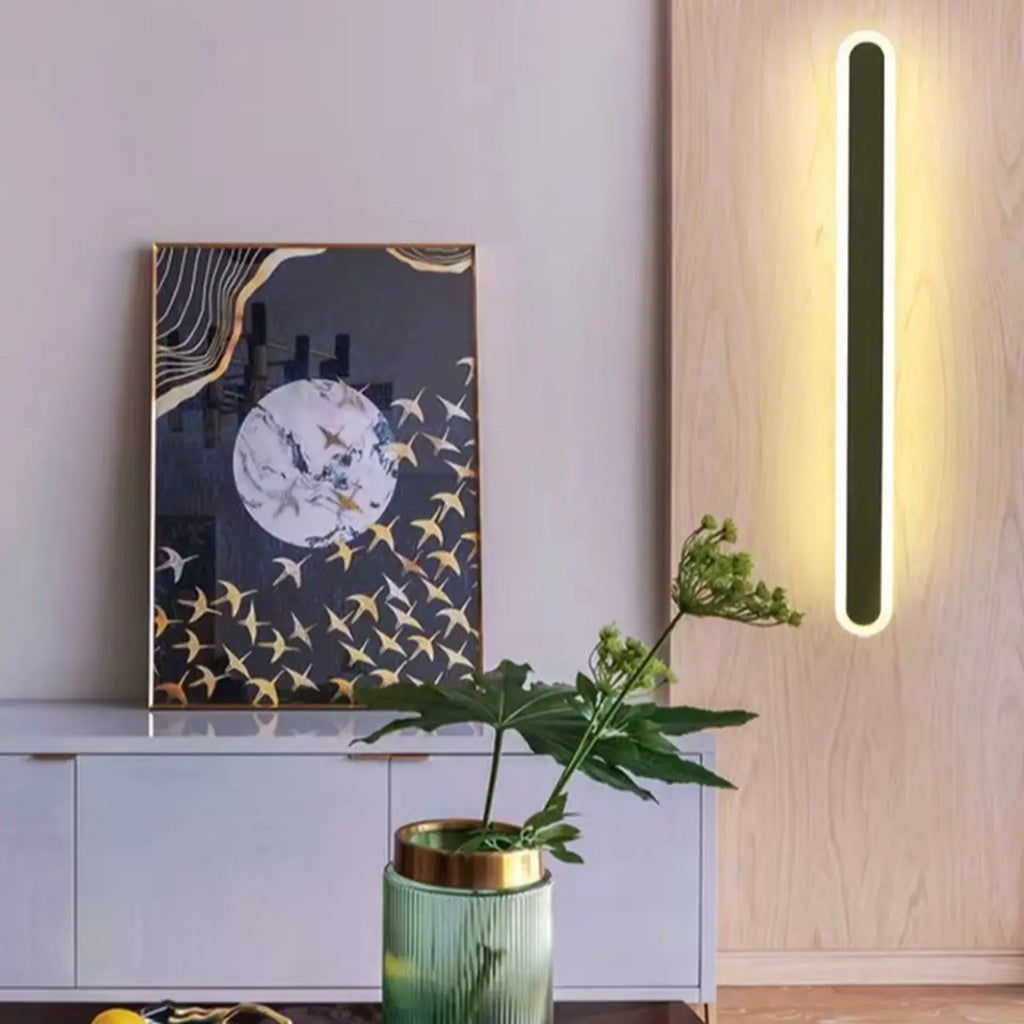 Applique murale LED longue à intensité variable pour chambre à coucher avec revêtement acrylique