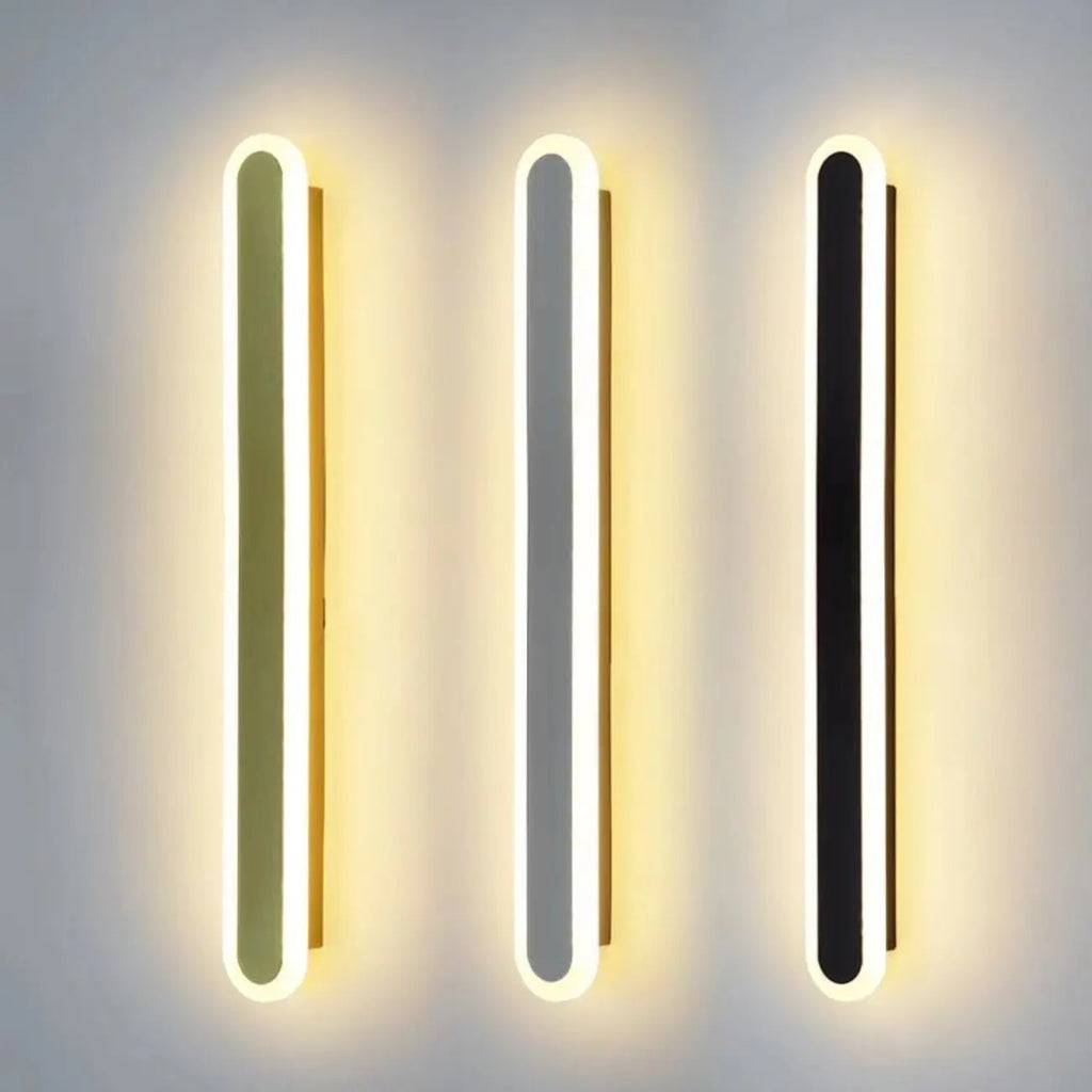 Applique murale LED longue à intensité variable pour chambre à coucher avec revêtement acrylique