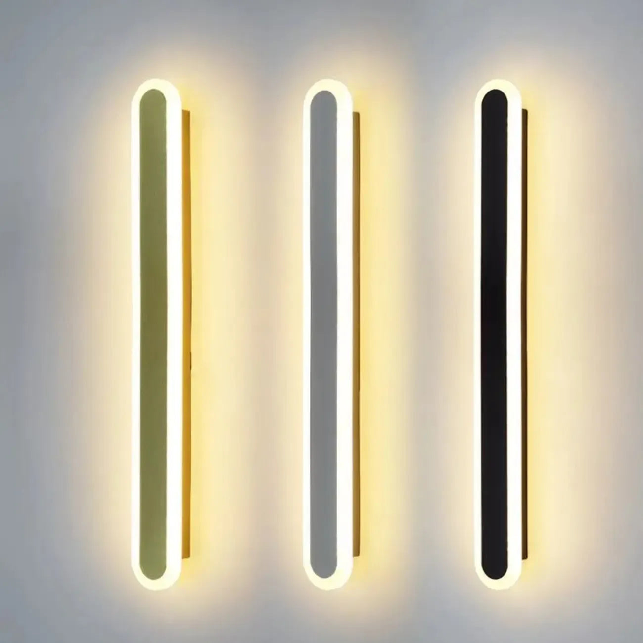 Applique murale LED longue à intensité variable pour chambre à coucher avec revêtement acrylique