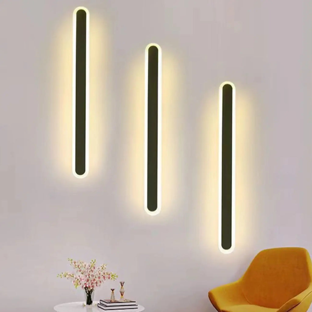 Applique murale LED longue à intensité variable pour chambre à coucher avec revêtement acrylique