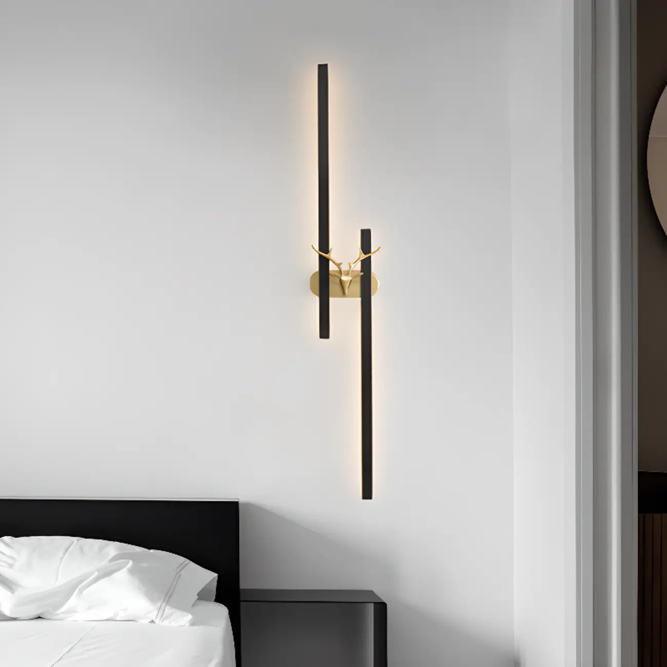 Applique murale LED linéaire moderne à 2 lumières, à intensité variable, pour intérieur