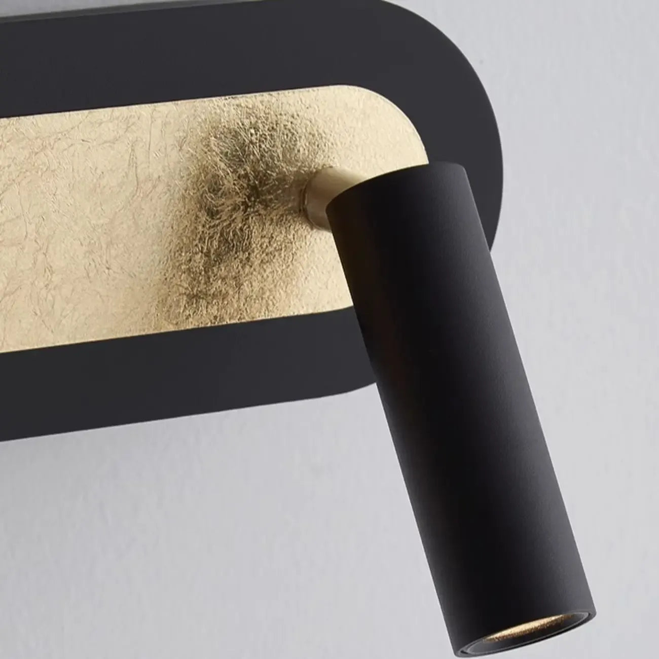 Mini applique murale géométrique à 2 lumières noir et or, pivotante