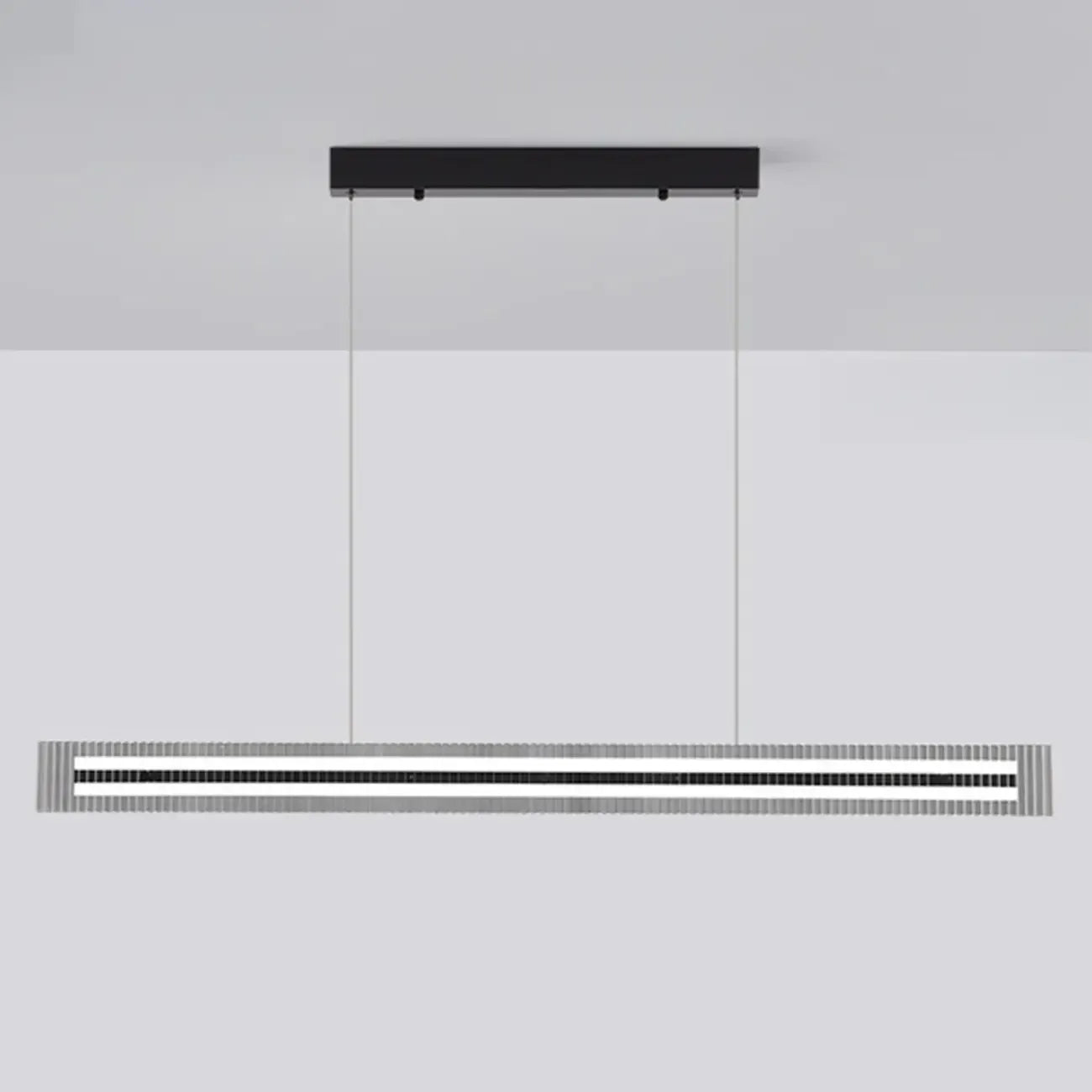 Suspension moderne linéaire noire à LED pour cuisine
