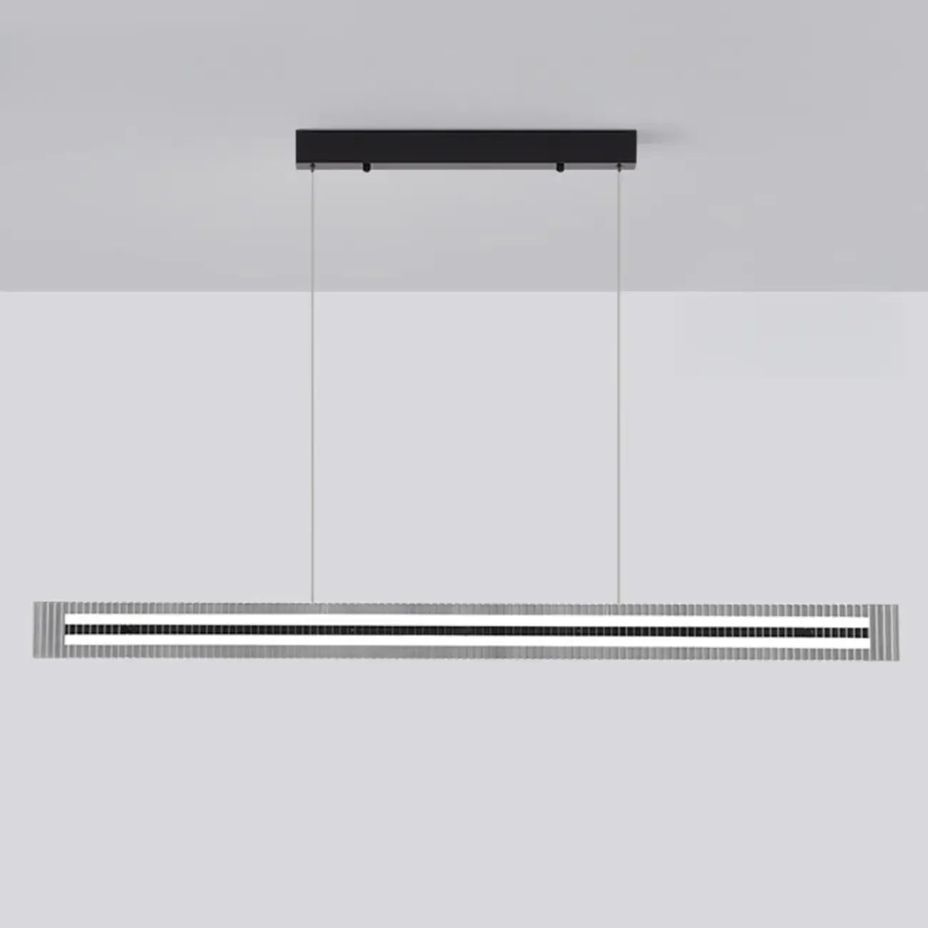 Suspension moderne linéaire noire à LED pour cuisine
