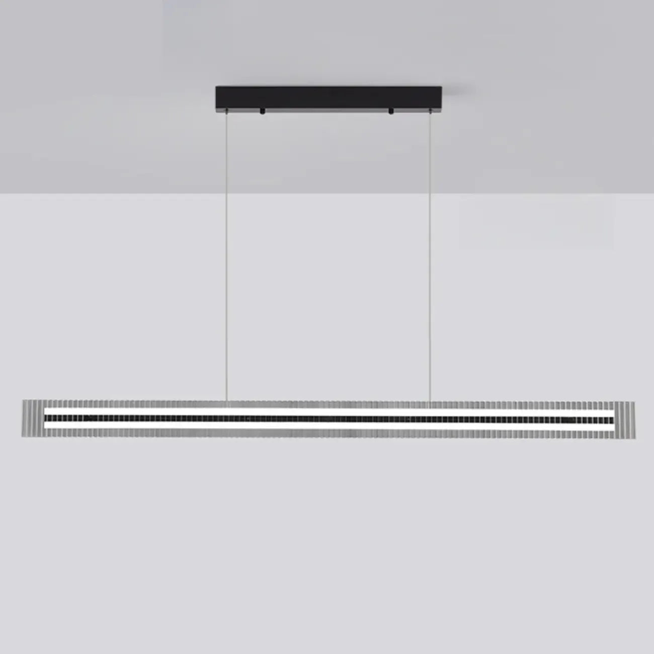 Suspension moderne linéaire noire à LED pour cuisine