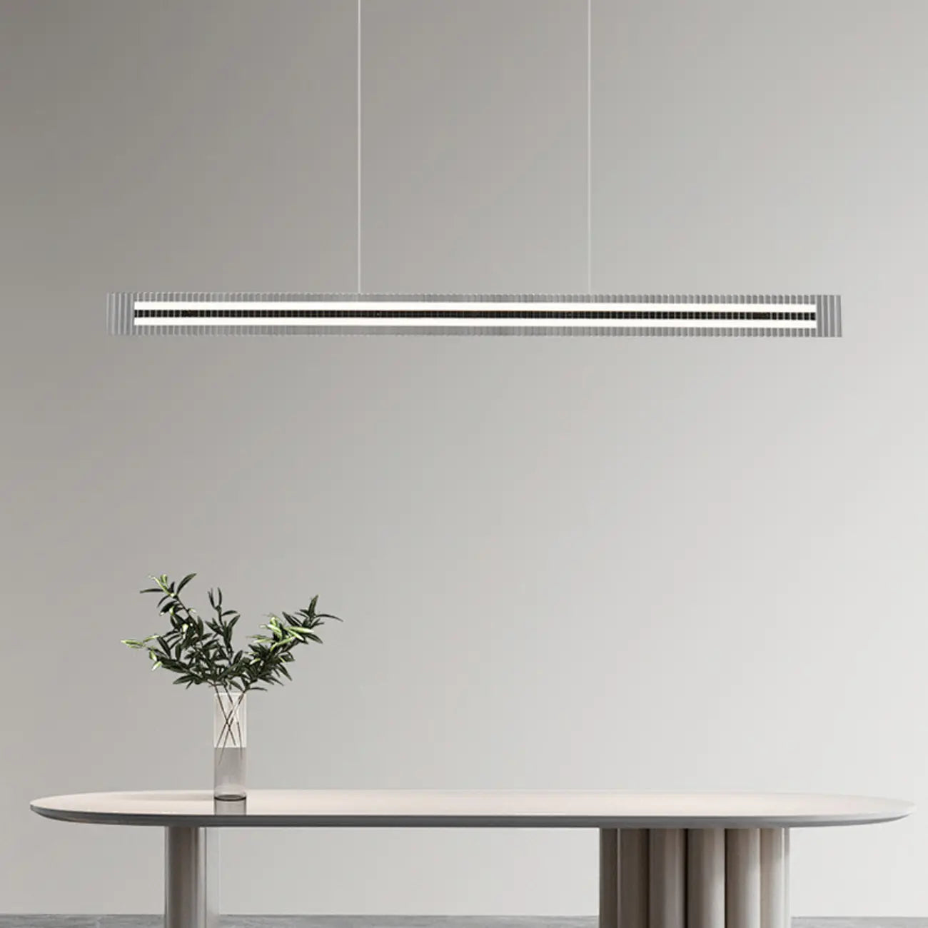 Suspension moderne linéaire noire à LED pour cuisine