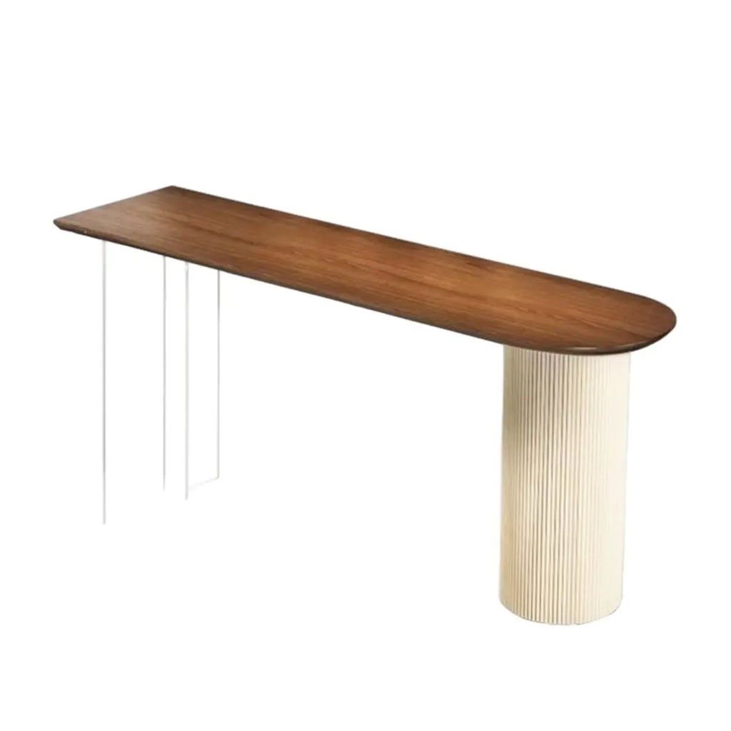 Tables de bar modernes en bois brun et piètement en fer pour bistro