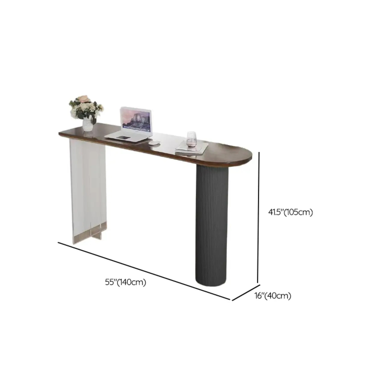 Tables de bar modernes en bois brun et piètement en fer pour bistro