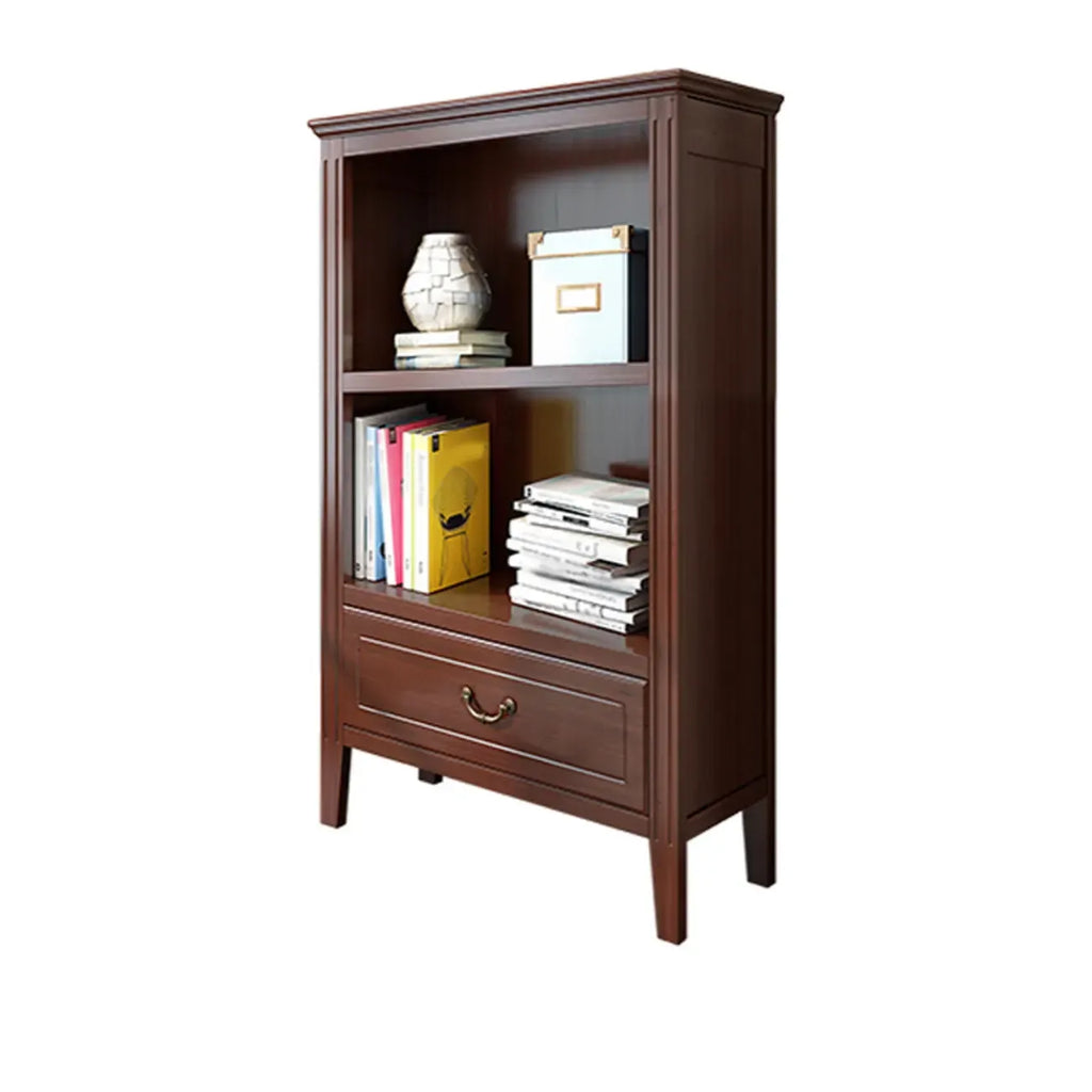 Armoire de rangement ouverte classique en bois blanc pour bureau