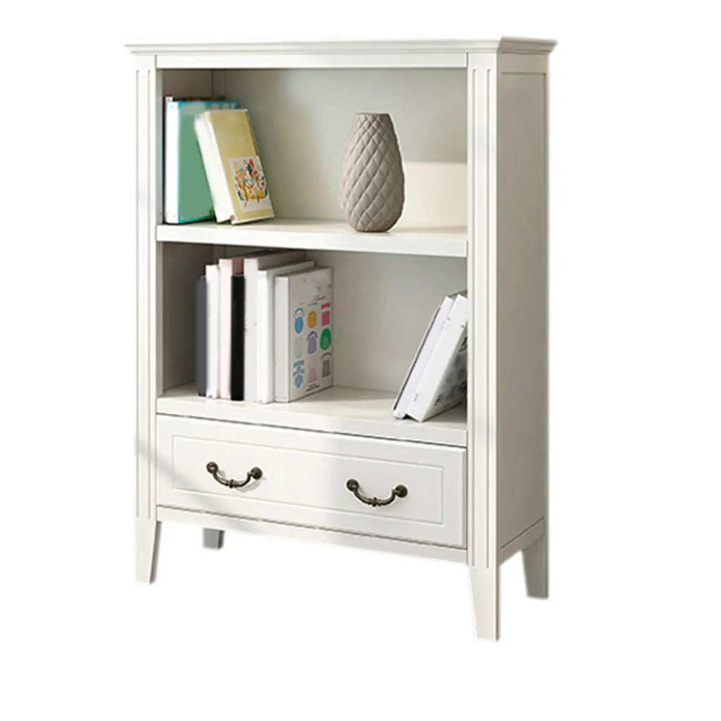 Armoire de rangement ouverte classique en bois blanc pour bureau
