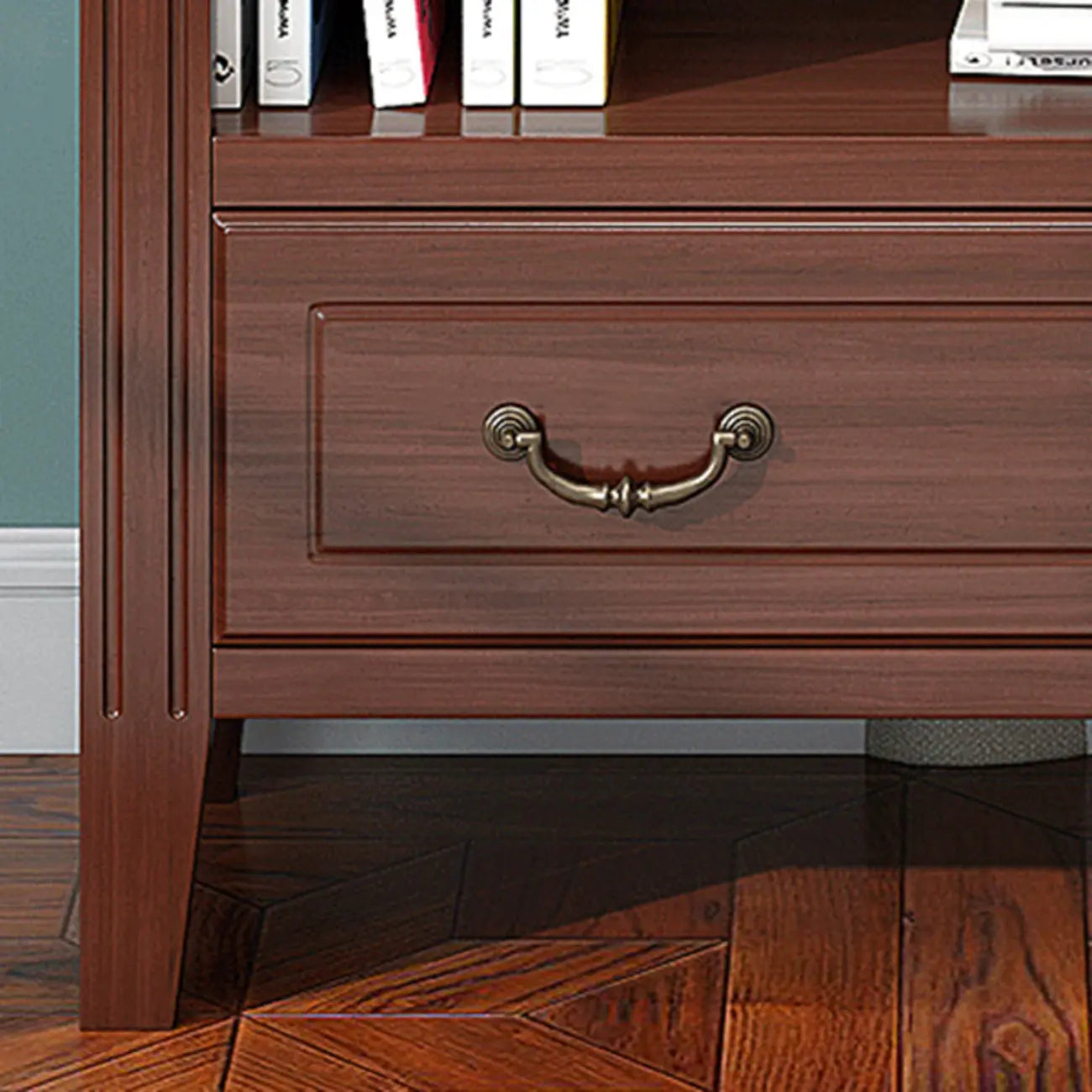 Armoire de rangement ouverte classique en bois blanc pour bureau