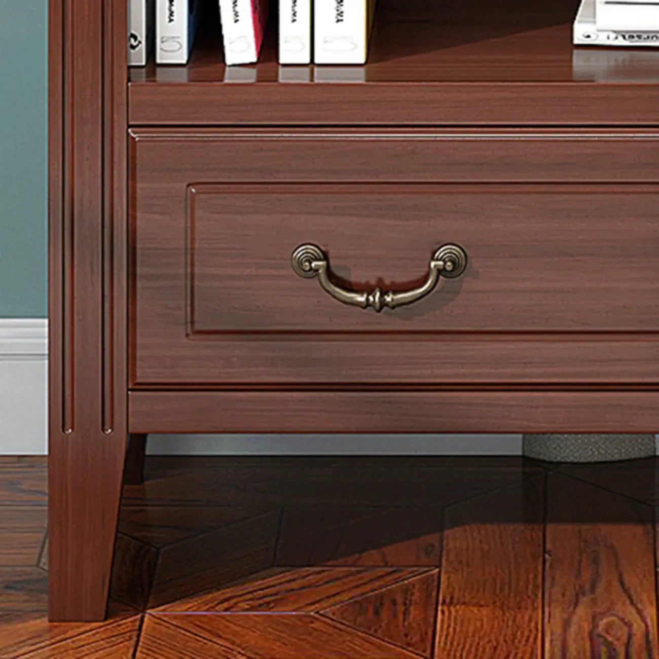 Armoire de rangement ouverte classique en bois blanc pour bureau