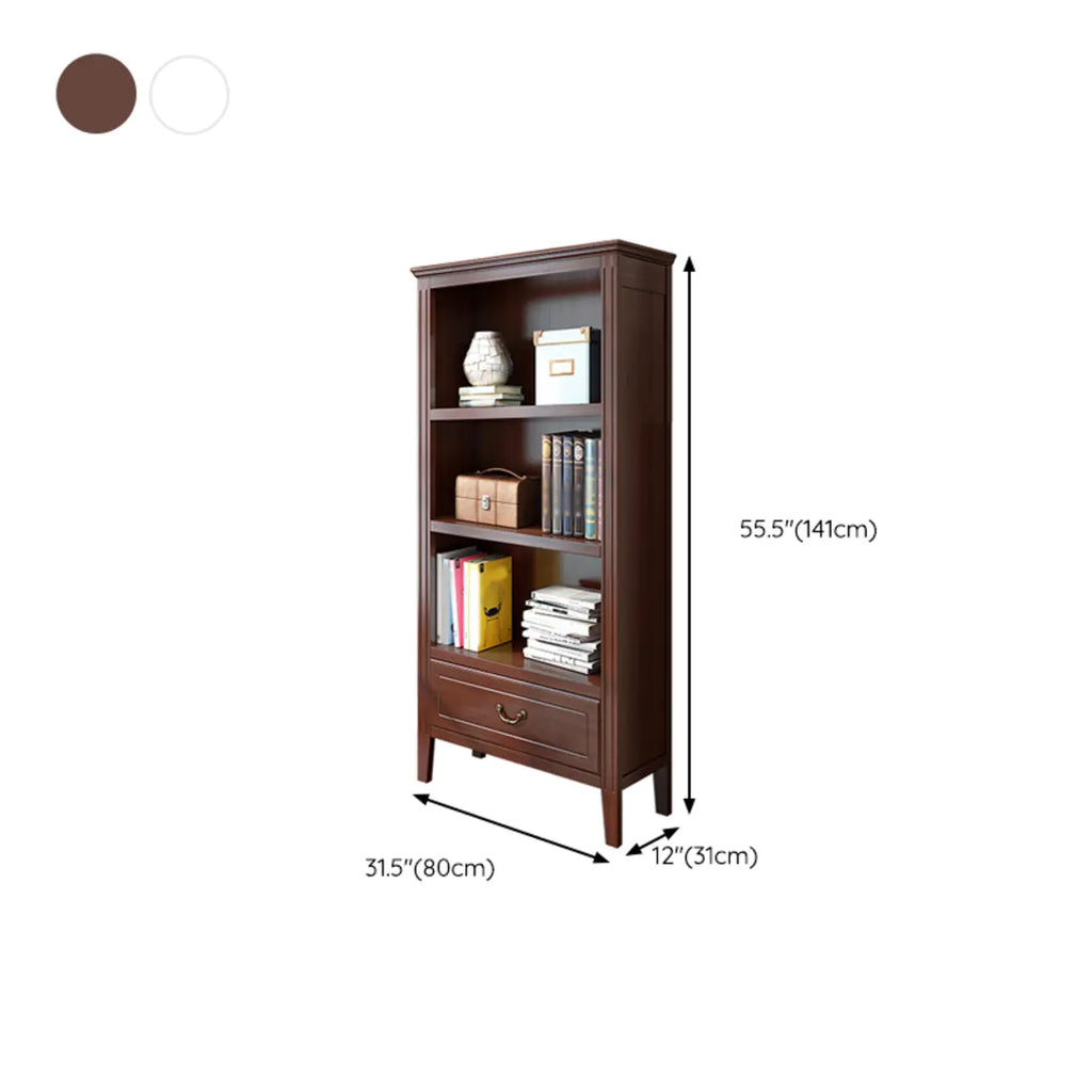 Armoire de rangement ouverte classique en bois blanc pour bureau