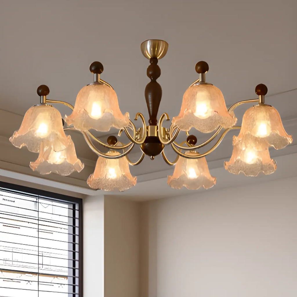 Lustre moderne antique en forme de fleur pour salle à manger