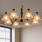 Lustre moderne antique en forme de fleur pour salle à manger