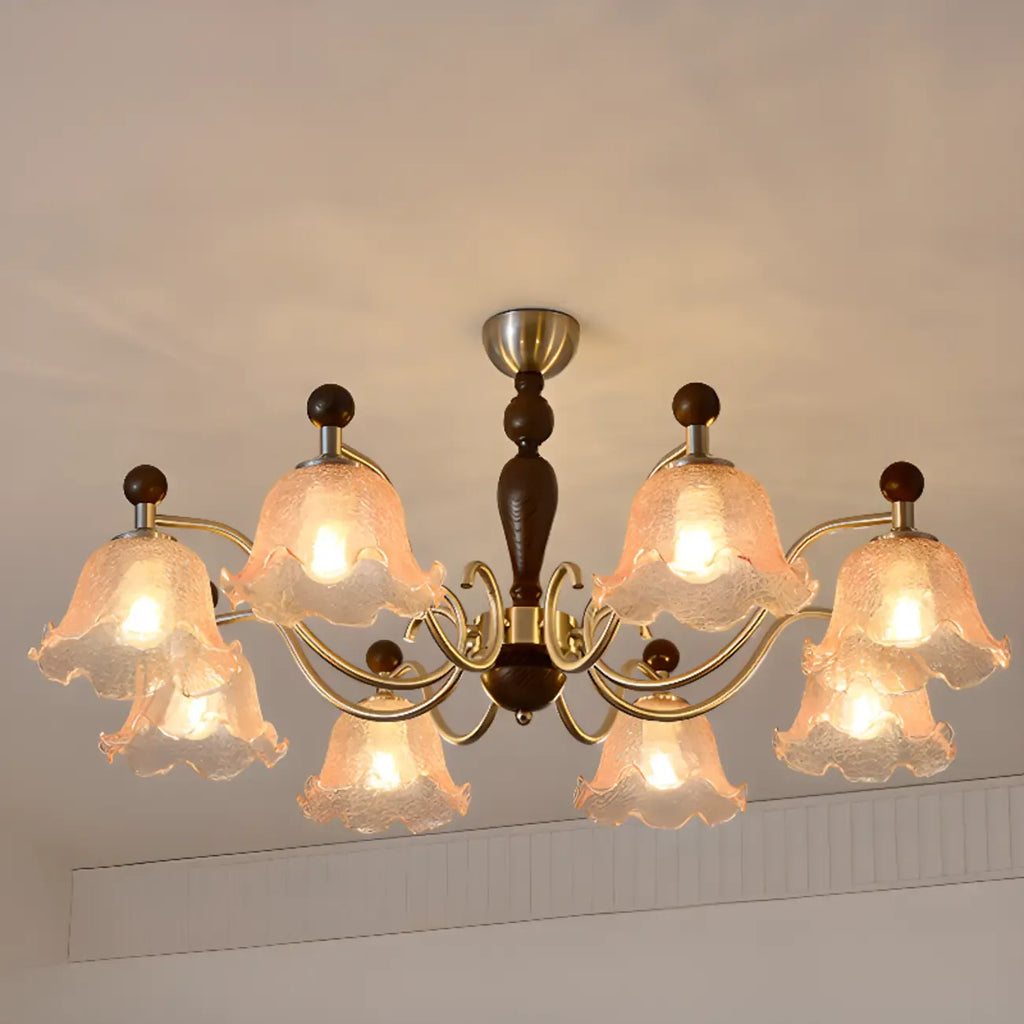 Lustre moderne antique en forme de fleur pour salle à manger