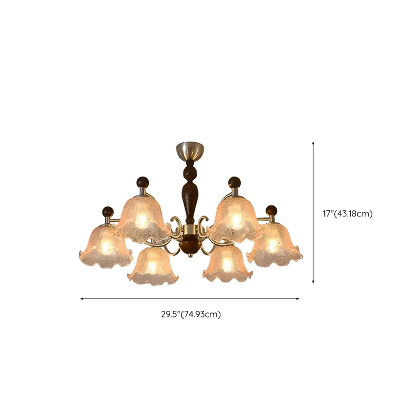 Lustre moderne antique en forme de fleur pour salle à manger