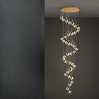 Lustre moderne en cristal à motif papillon linéaire avec télécommande