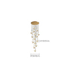 Lustre moderne en cristal à motif papillon linéaire avec télécommande