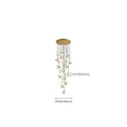 Lustre moderne en cristal à motif papillon linéaire avec télécommande