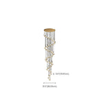 Lustre moderne en cristal à motif papillon linéaire avec télécommande